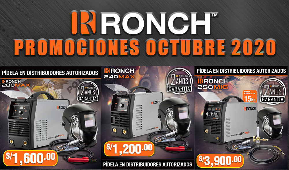 RONCH WELD | PROMOCIONES RONCH OCTUBRE 2020 | SMAW, GTAW, GMAW